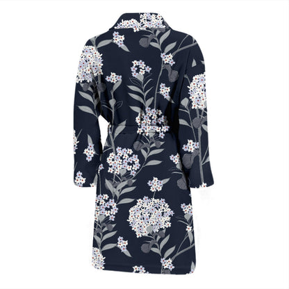 Hydrangea Pattern Print Design HD07 Men Bathrobe