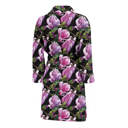 Magnolia Pattern Print Design MAG011 Men Bathrobe