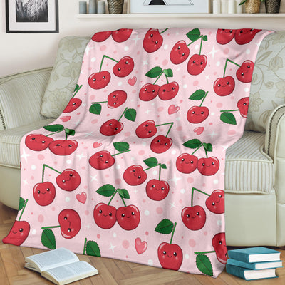 Cherry Pattern Print Design CH02 Fleece Blanket