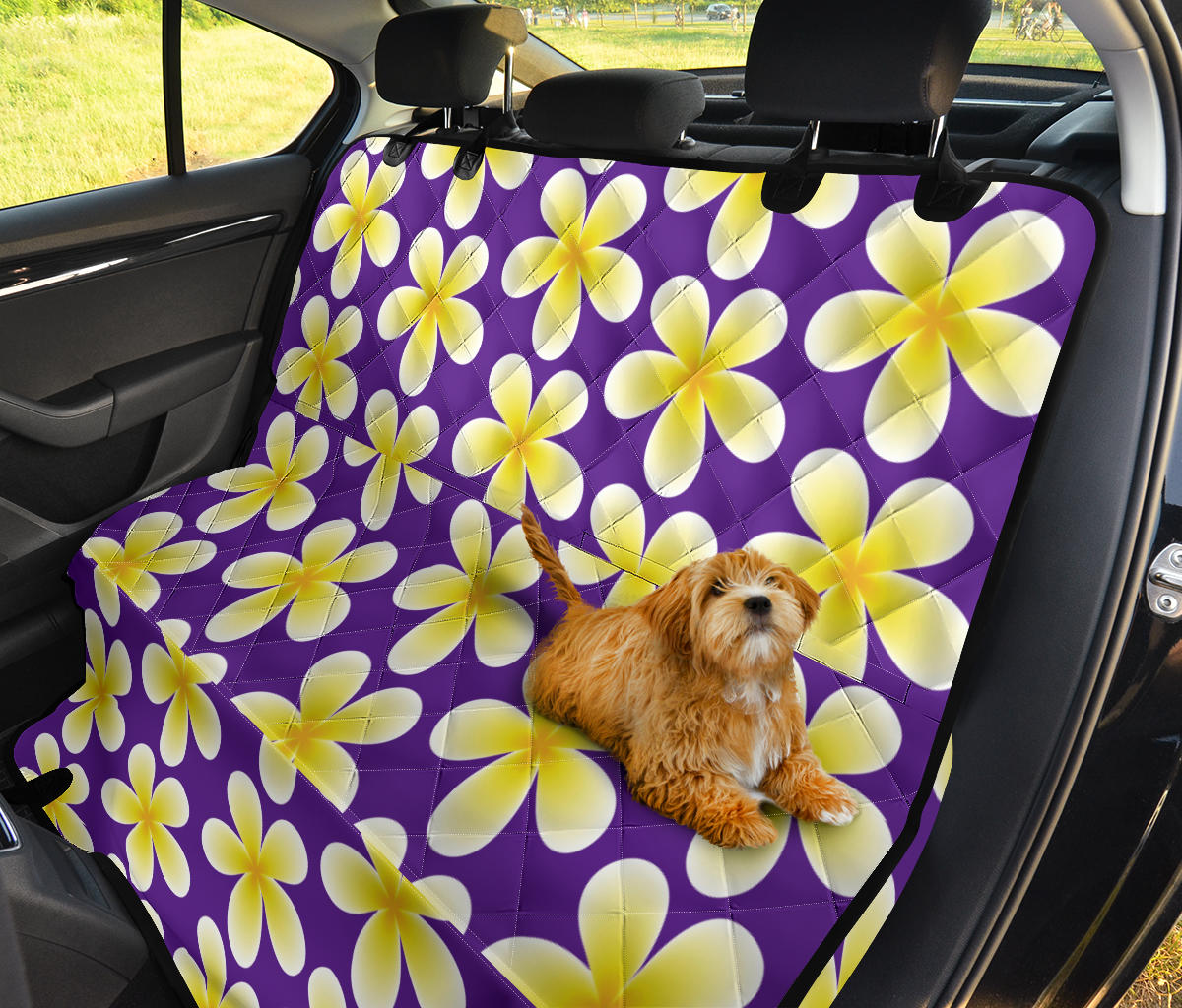 Yellow Plumeria Pattern Print Design PM05 Rear Dog  Seat Cover