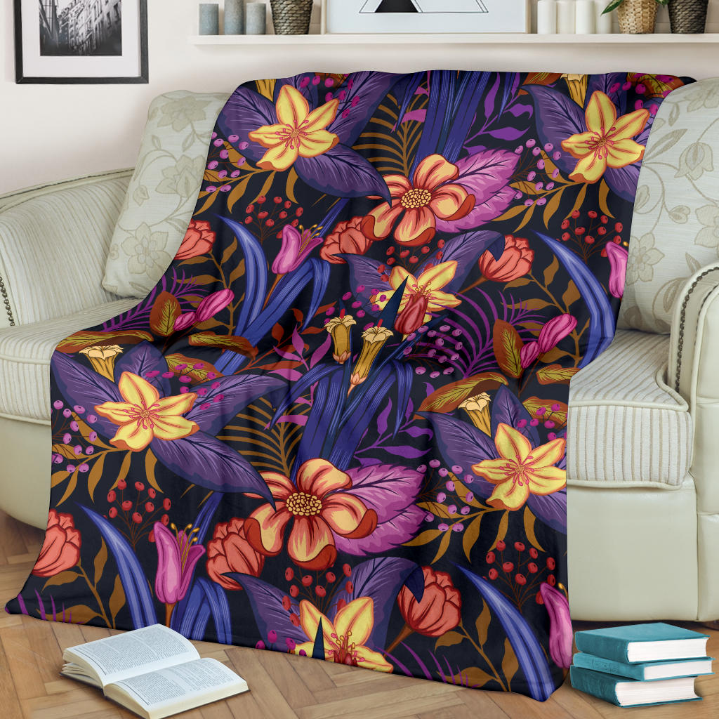 Lily Pattern Print Design LY016 Fleece Blanket