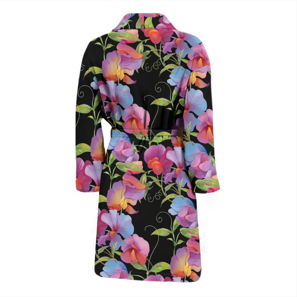 Peony Pattern Print Design PE012 Men Bathrobe