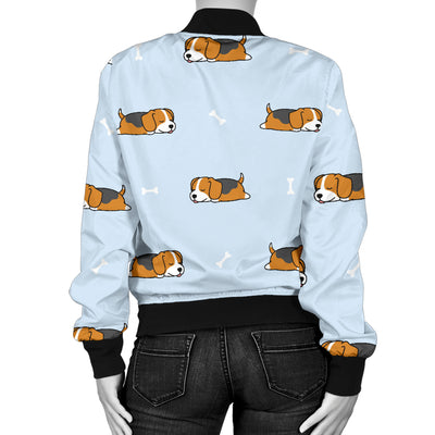 Beagle Pattern Print Design 06 Women's Bomber Jacket