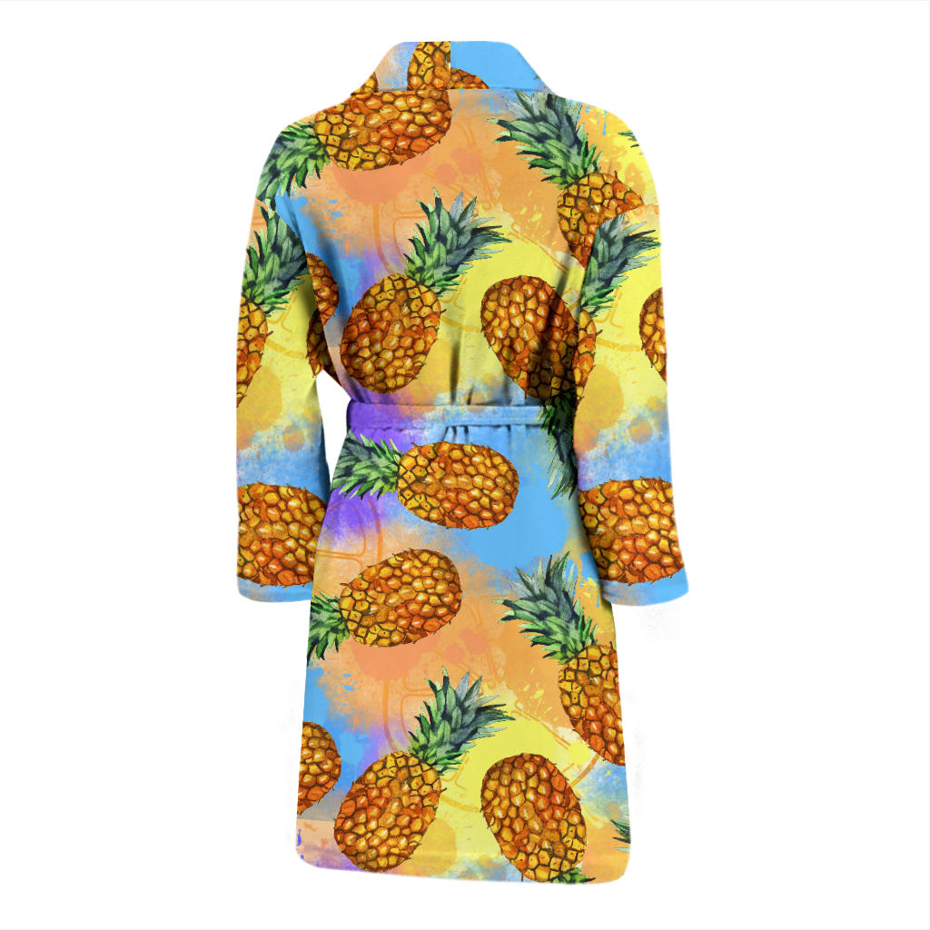 Pineapple Pattern Print Design PP09 Men Bathrobe