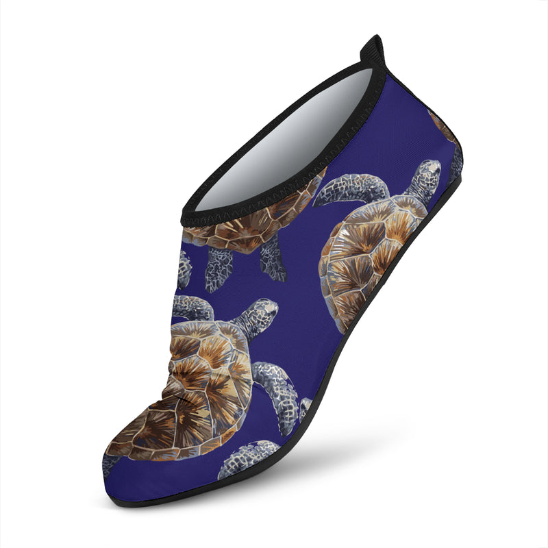 Sea Turtle Pattern Print Design T05 Aqua Water Shoes