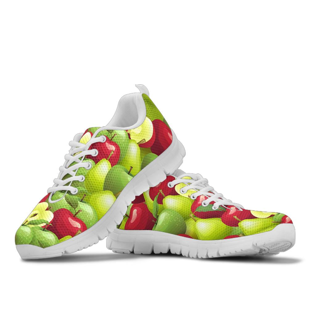 Apple Pattern Print Design AP03 Sneakers White Bottom Shoes
