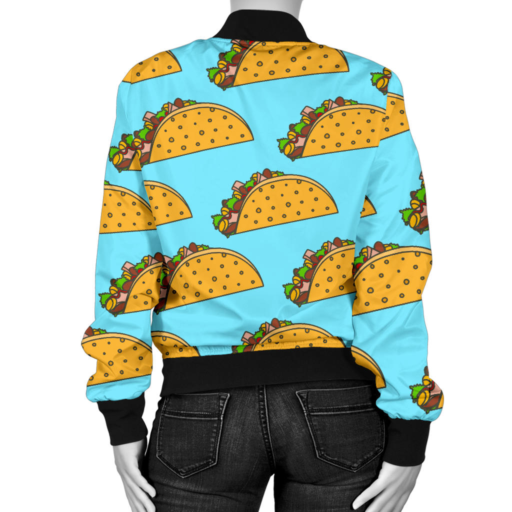 Taco Pattern Print Design TC03 Women Bomber Jacket