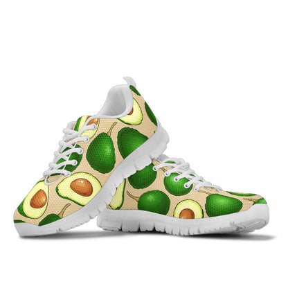 Avocado Pattern Print Design AC010 Sneakers White Bottom Shoes