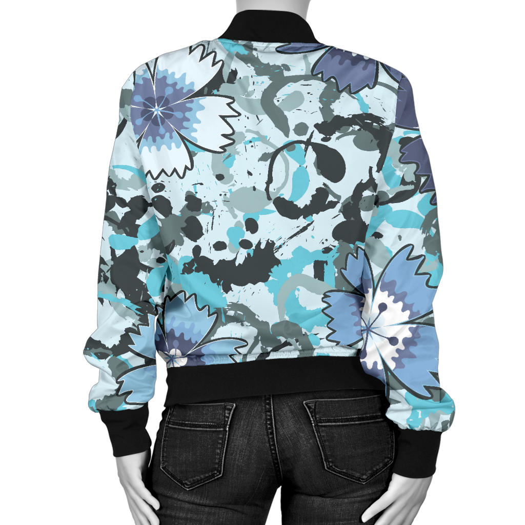 Carnations Pattern Print Design CN04 Women Bomber Jacket