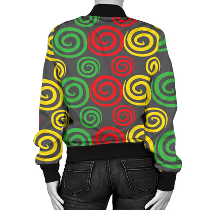 Rastafarian Pattern Print Design A05 Women's Bomber Jacket