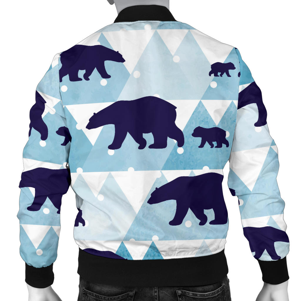 Bear Pattern Print Design BE01 Men Bomber Jacket