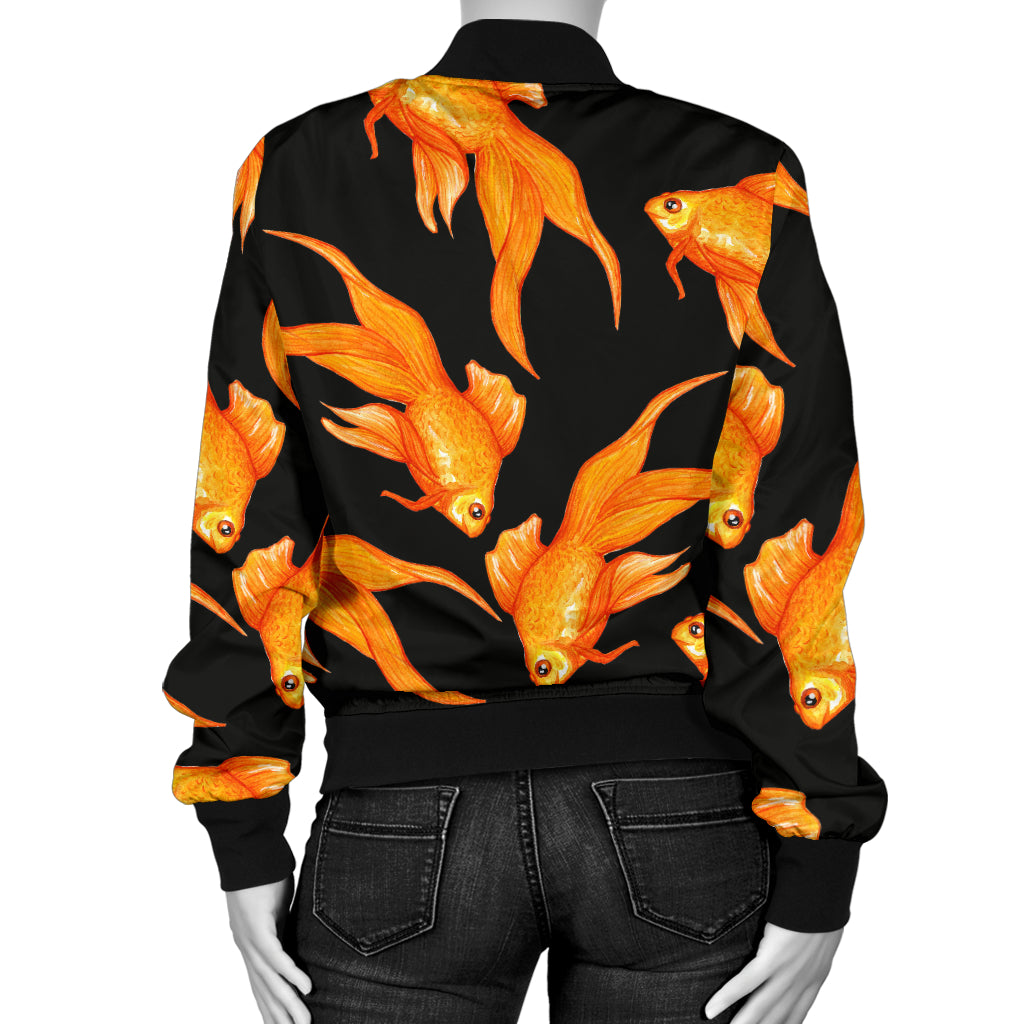 Goldfish Pattern Print Design 03 Women's Bomber Jacket