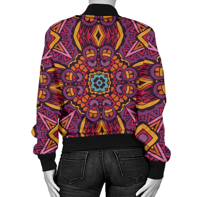 Bohemian Pattern Print Design 10 Women's Bomber Jacket