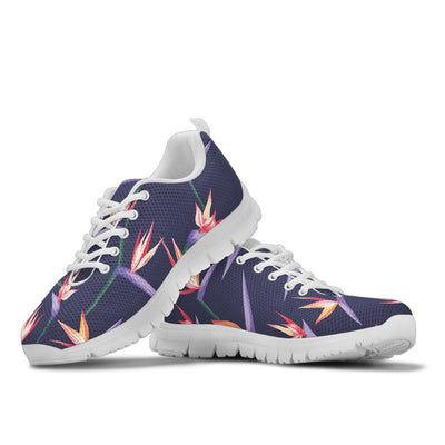 Bird Of Paradise Pattern Print Design BOP015 Sneakers White Bottom Shoes