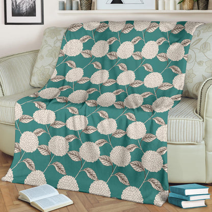 Hydrangea Pattern Print Design HD03 Fleece Blanket