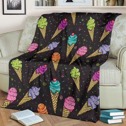 Ice Cream Pattern Print Design IC06 Fleece Blanket