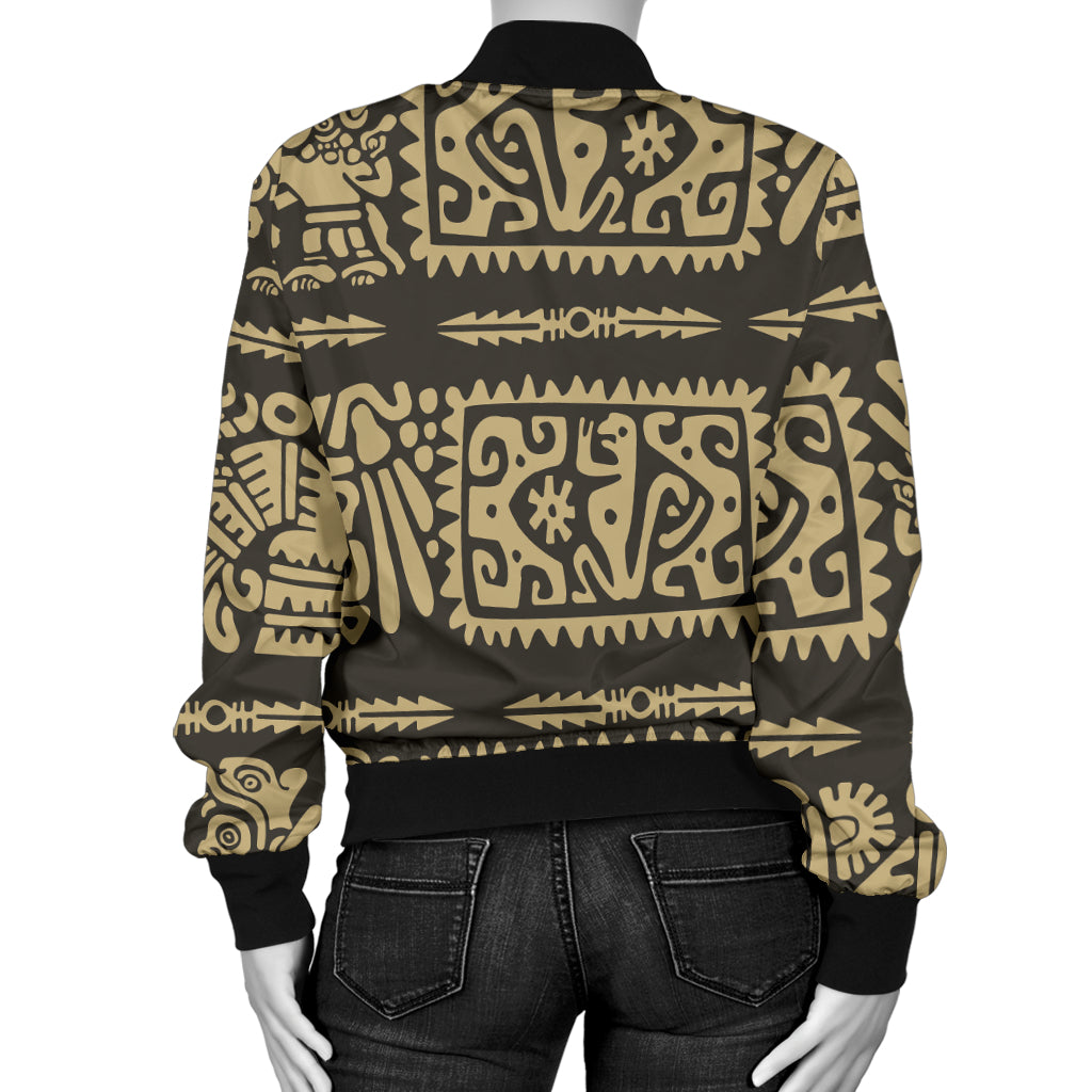 Mayan Pattern Print Design 02 Women's Bomber Jacket