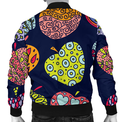 Apple Pattern Print Design AP05 Men Bomber Jacket