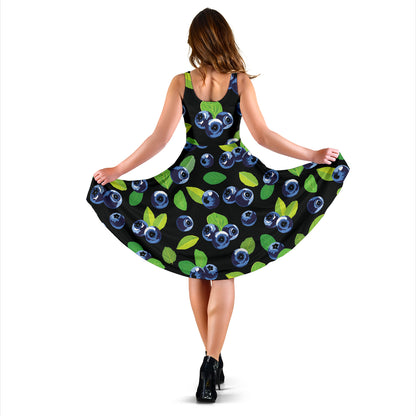 Blueberry Pattern Print Design BB03 Midi Dress