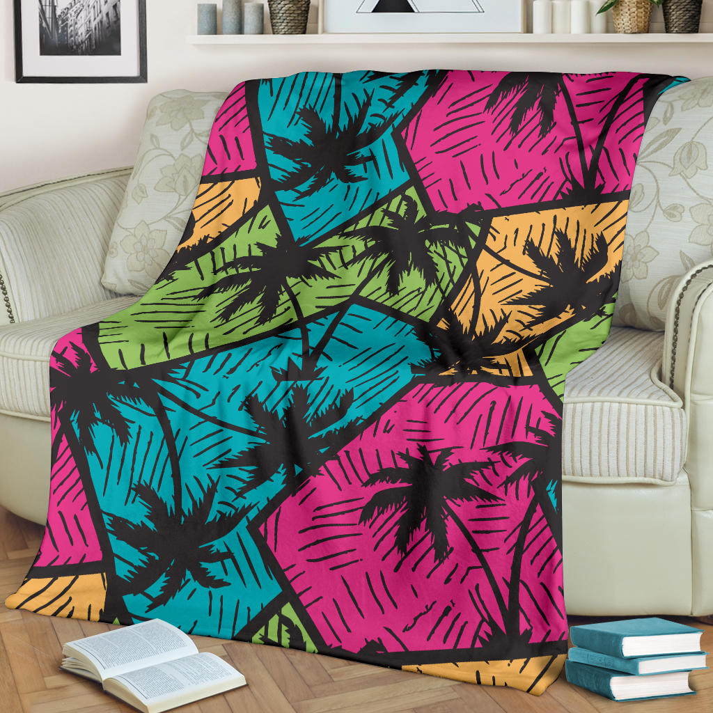 Palm Tree Pattern Print Design PT09 Fleece Blanket