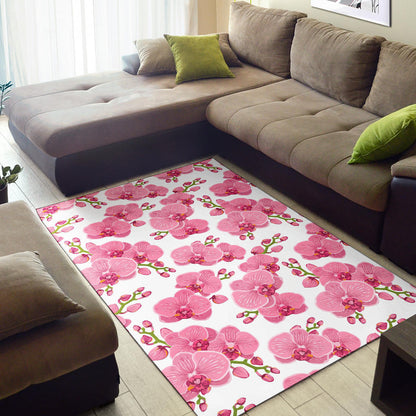 Orchid Pink Pattern Print Design OR07 Area Rugs