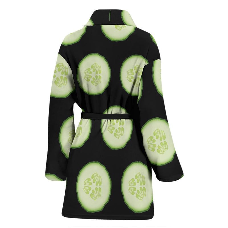 Cucumber Pattern Print Design CC02 Women Bathrobe