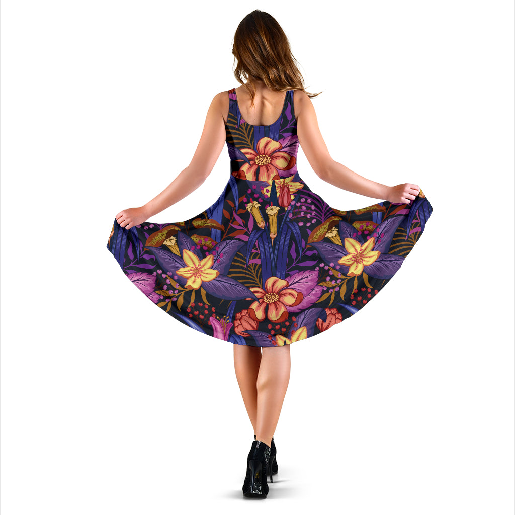 Lily Pattern Print Design LY016 Midi Dress