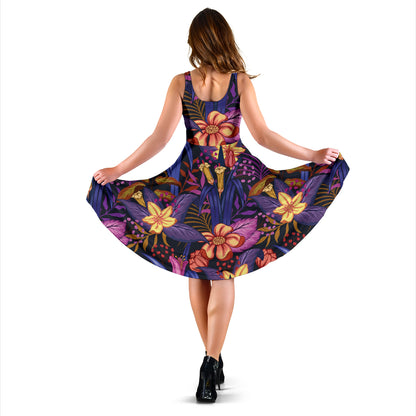 Lily Pattern Print Design LY016 Midi Dress