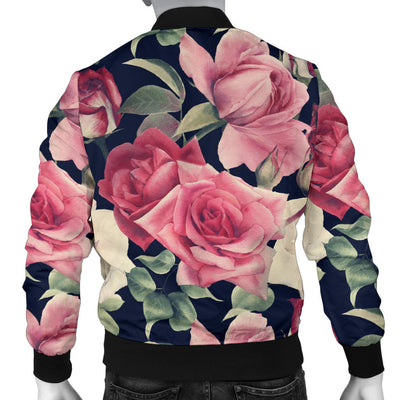 Rose Pattern Print Design RO05 Men Bomber Jacket