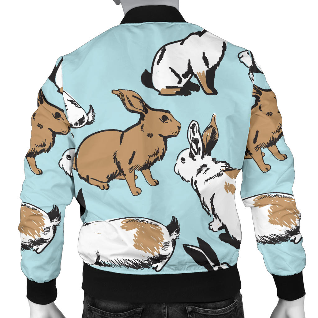 Rabbit Pattern Print Design RB018 Men Bomber Jacket