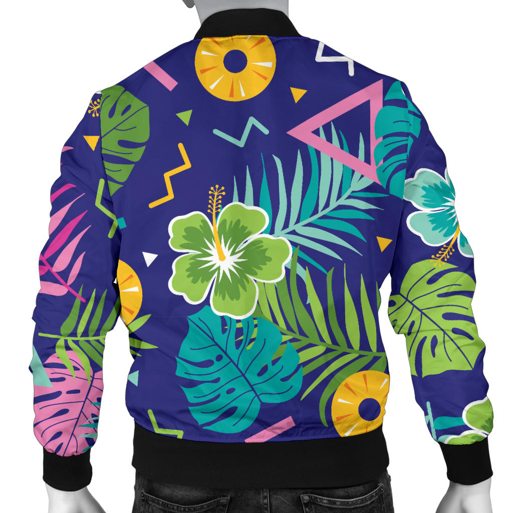 Hawaiian Themed Pattern Print Design H014 Men Bomber Jacket