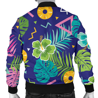 Hawaiian Themed Pattern Print Design H014 Men Bomber Jacket