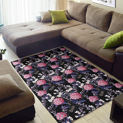 Hydrangea Pattern Print Design HD04 Area Rugs