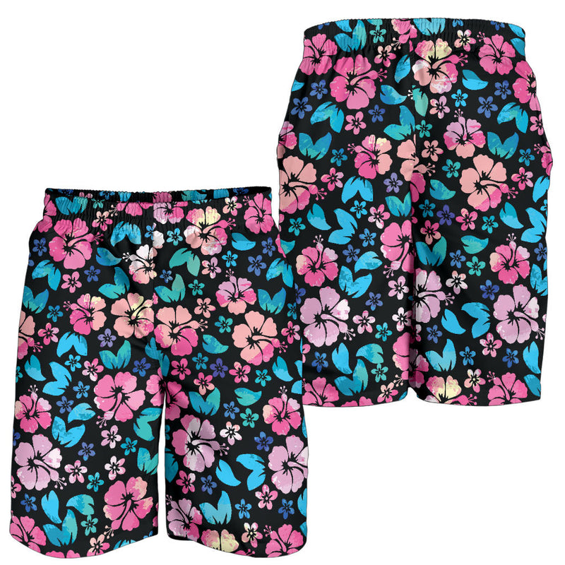 Pink Hibiscus Hawaiian Flower Mens Shorts