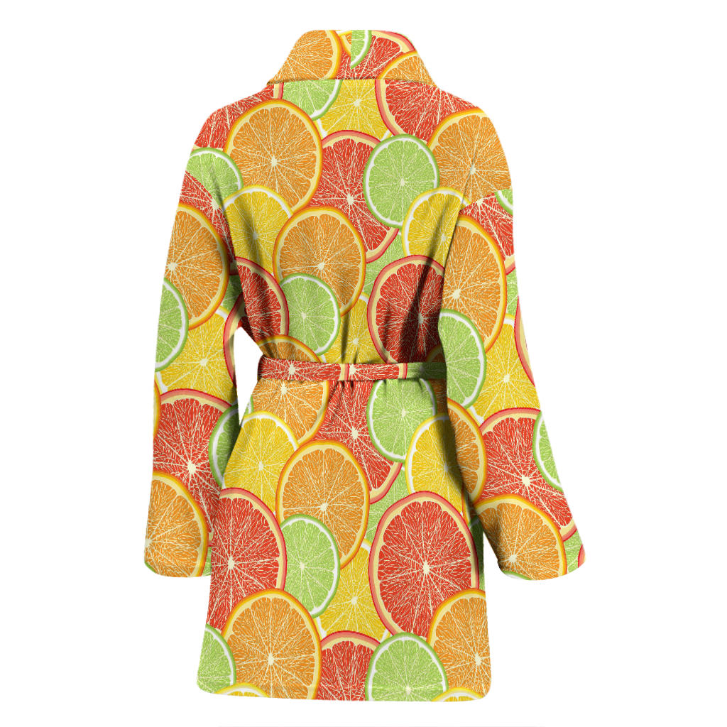 Grapefruit Pattern Print Design GF01 Women Bathrobe