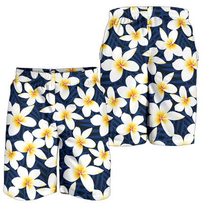 Plumeria Pattern Print Design PM026 Mens Shorts