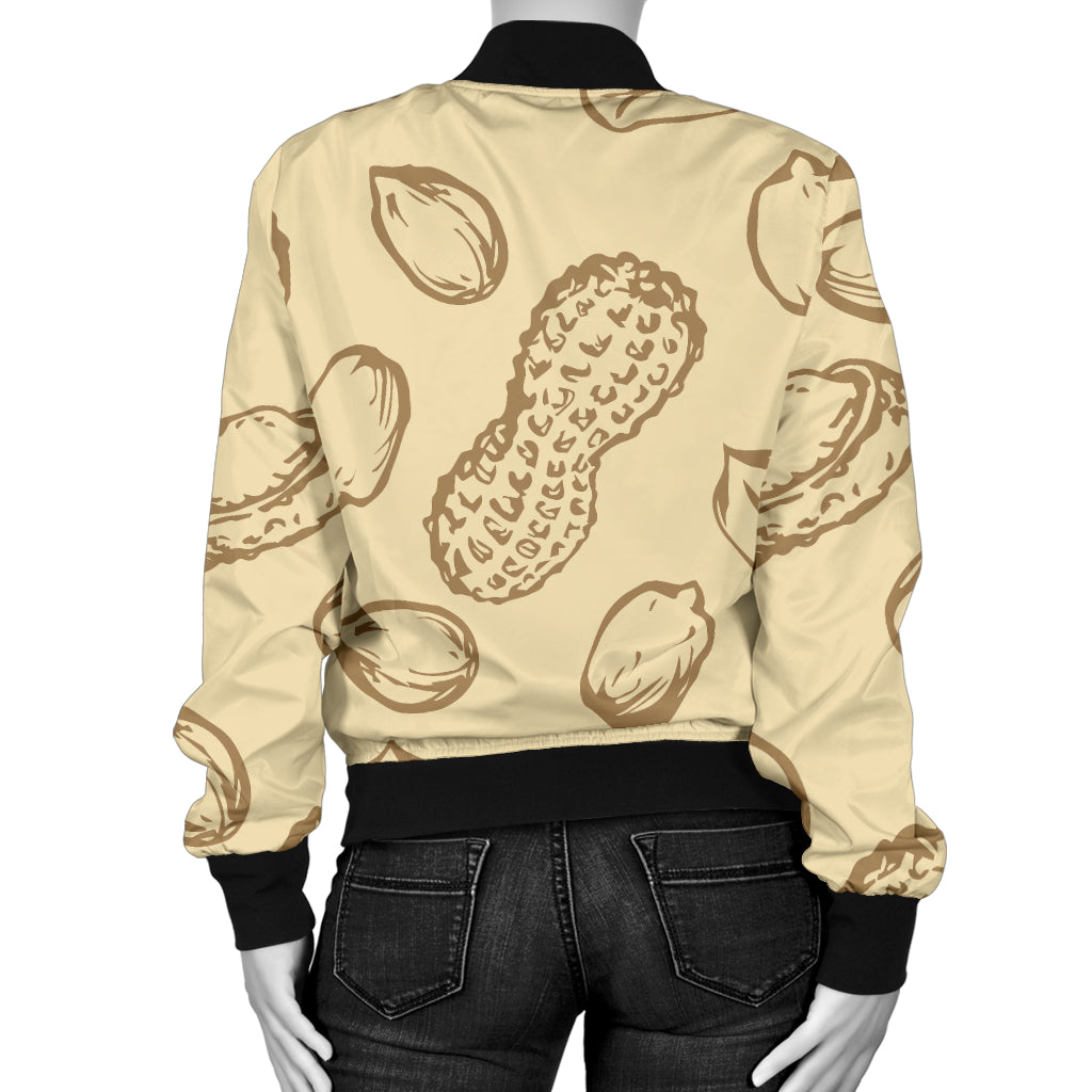 Peanut Pattern Print Design A02 Women's Bomber Jacket