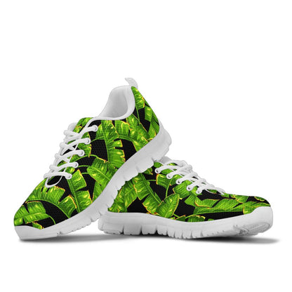 Banana Leaf Pattern Print Design BL06 Sneakers White Bottom Shoes