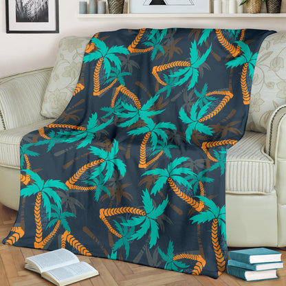 Palm Tree Pattern Print Design PT01 Fleece Blanket