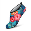 Red Hibiscus Pattern Print Design HB02 Aqua Water Shoes