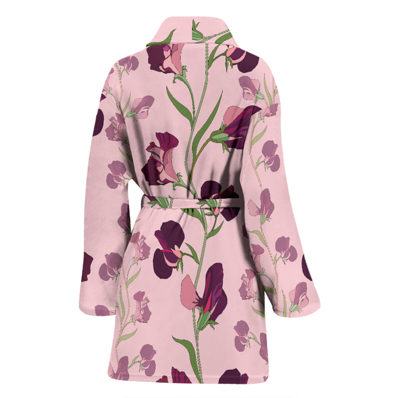 Peony Pattern Print Design PE09 Women Bathrobe