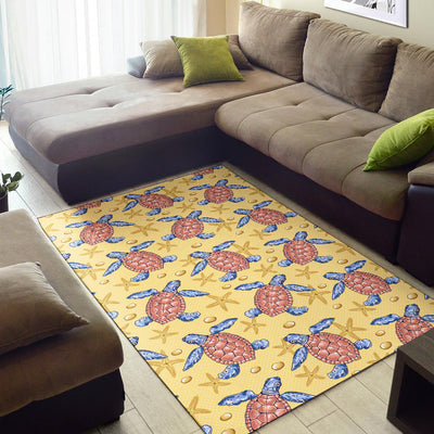 Sea Turtle Pattern Print Design T06 Area Rugs