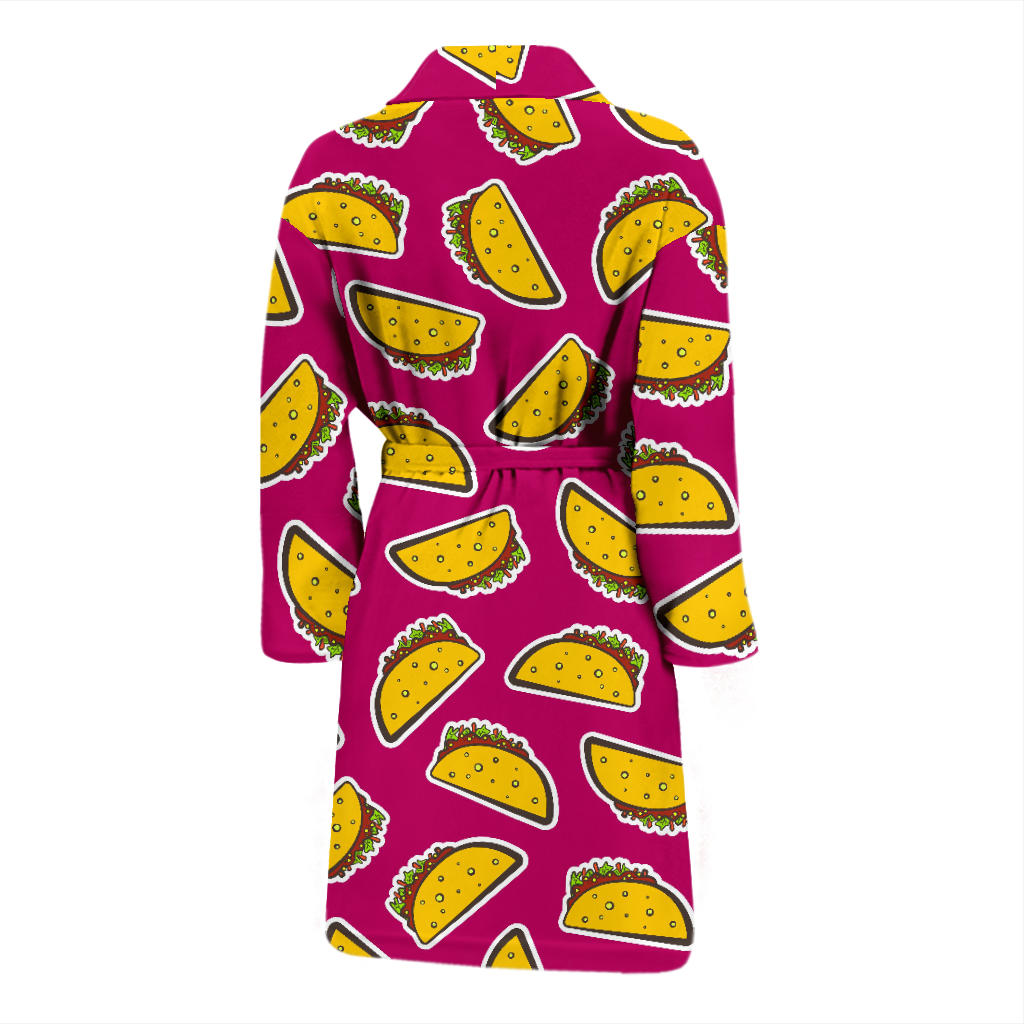 Taco Pattern Print Design TC01 Men Bathrobe