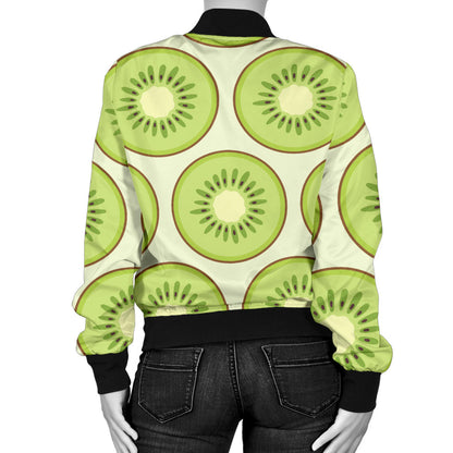 Kiwi Pattern Print Design KW02 Women Bomber Jacket