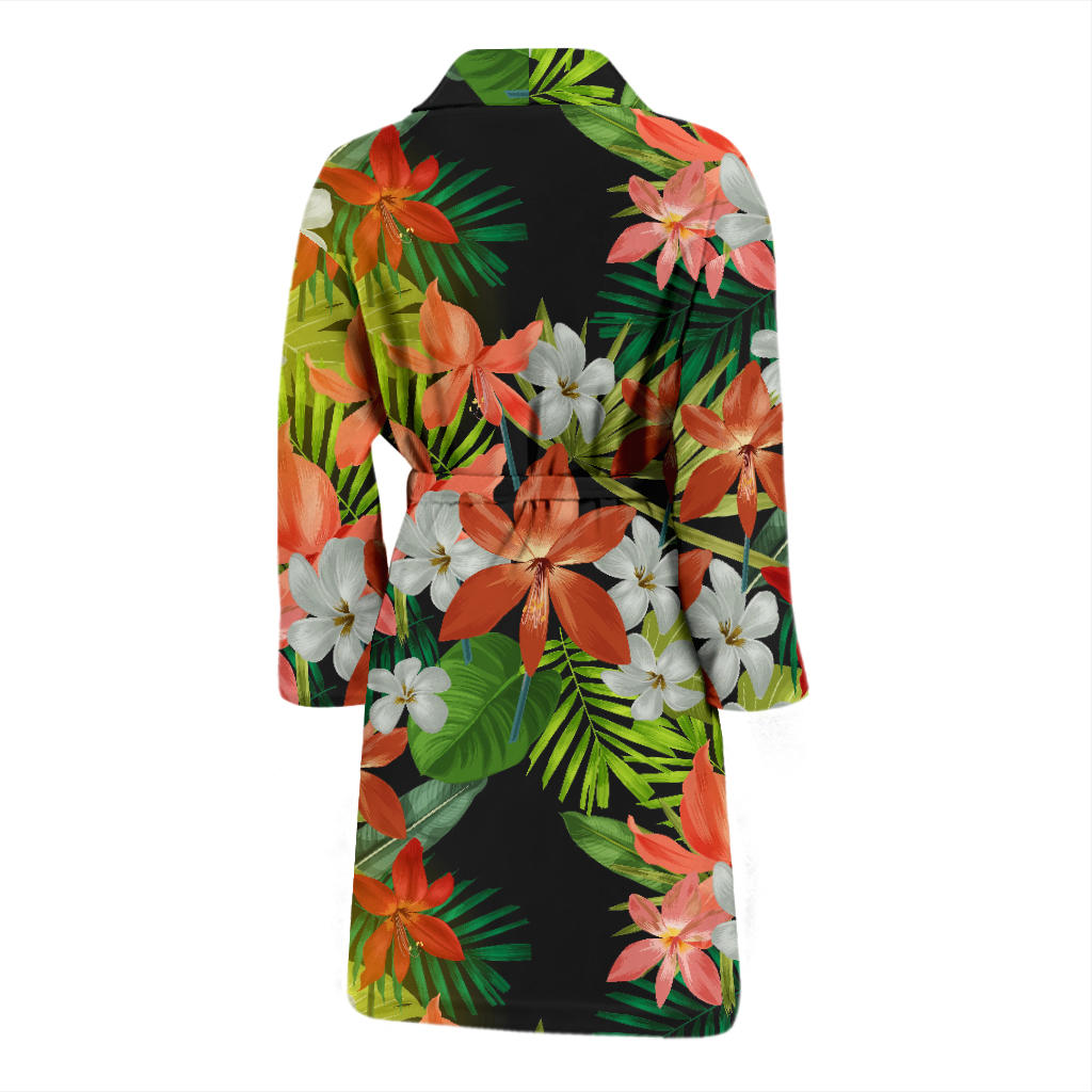 Amaryllis Pattern Print Design AL07 Men Bathrobe