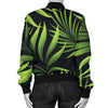 Palm Leaves Pattern Print Design PL07 Women Bomber Jacket