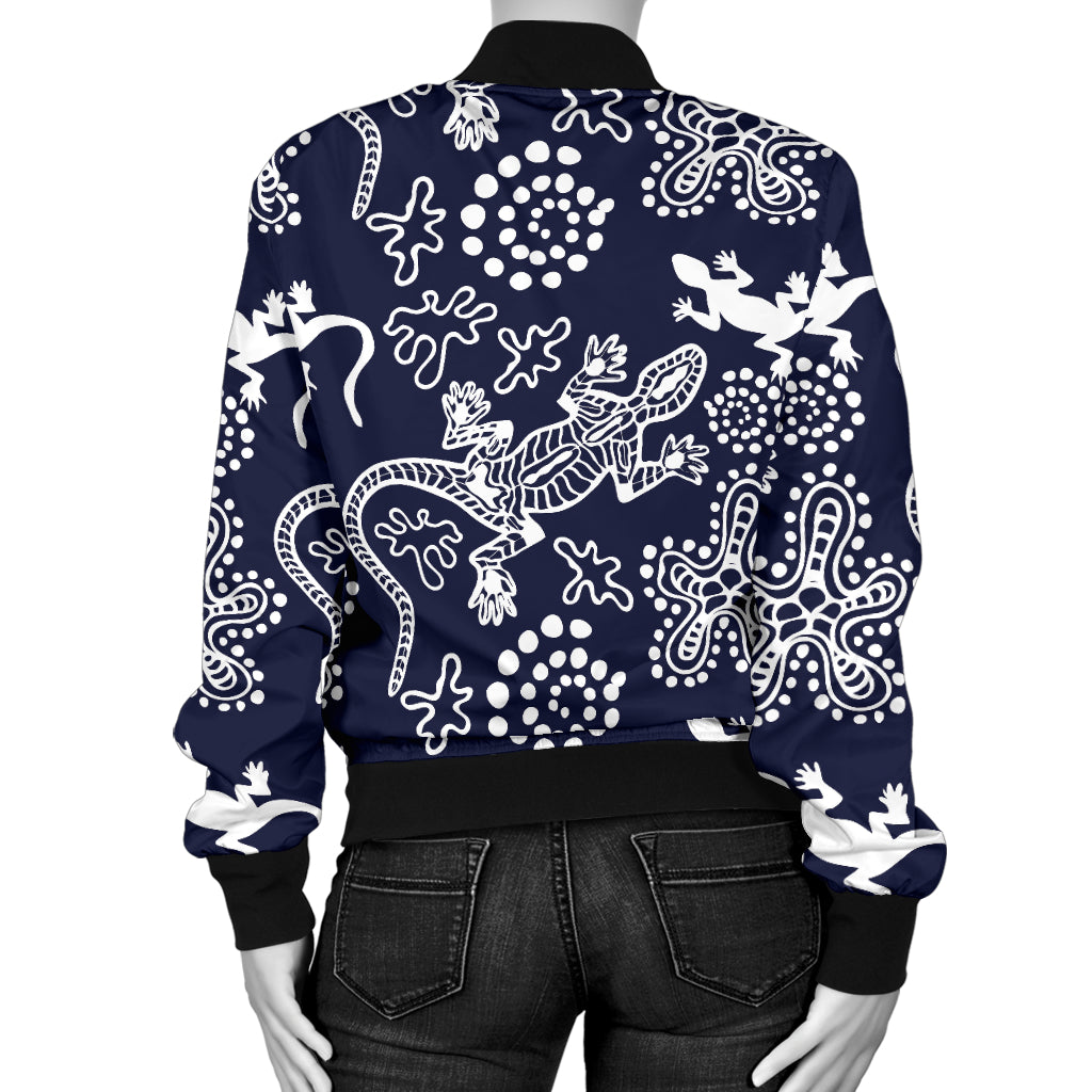 lizard Pattern Print Design 03 Women's Bomber Jacket