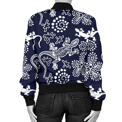 lizard Pattern Print Design 03 Women's Bomber Jacket