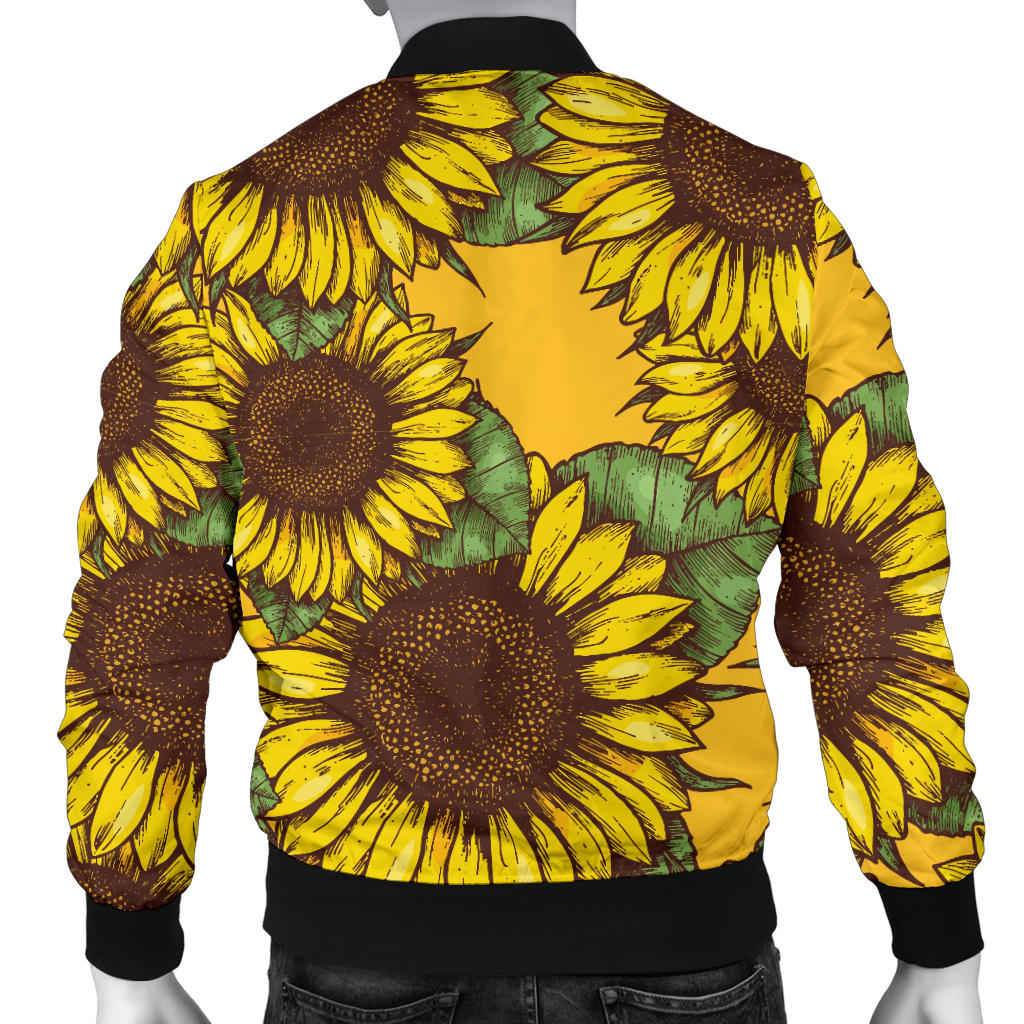Sunflower Pattern Print Design SF04 Men Bomber Jacket