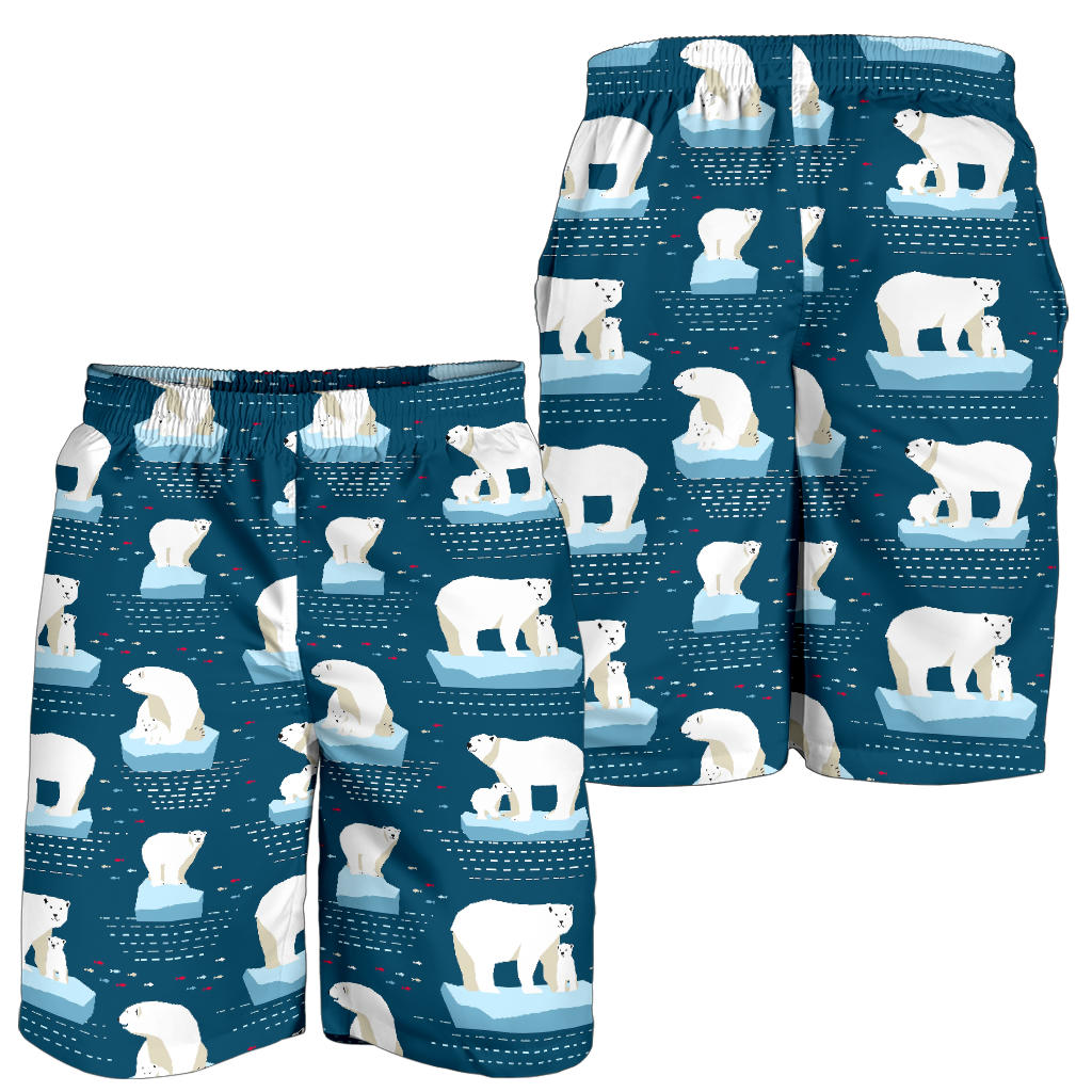 Polar Bear Pattern Print Design PB02 Mens Shorts